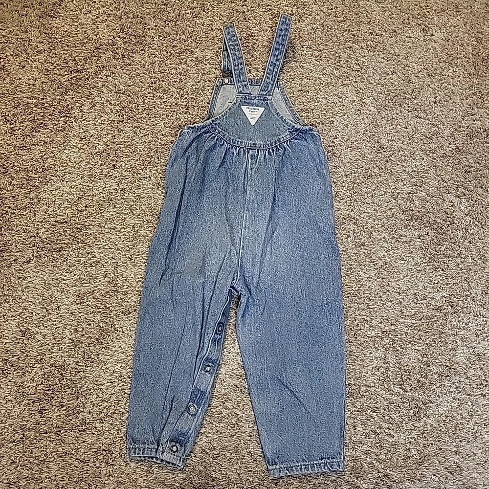 VINTAGE Osh Gosh B'gosh Toddlers Girls Vestbak Denim Overalls Size 3T LIGHT BLUE